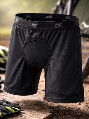 ZOIC MTB Bike Liner Shorts Men L Padded Chamois Mesh Cycling Black